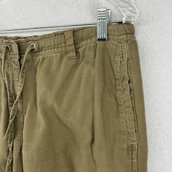 EILEEN FISHER Pants PM Organic Cotton Canvas Cargo Utility Cropped Tapered Green - Picture 6 of 15